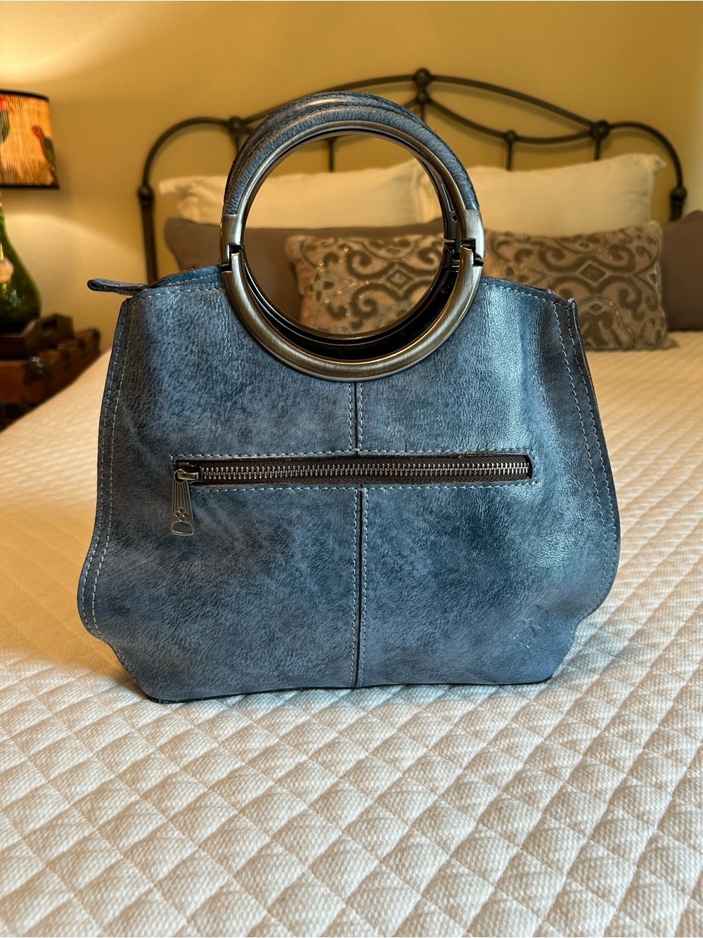 NWOT Patricia Nash Tooled Leather 10th Anniversary in Safflower Blue & Silver - Picture 2 of 13